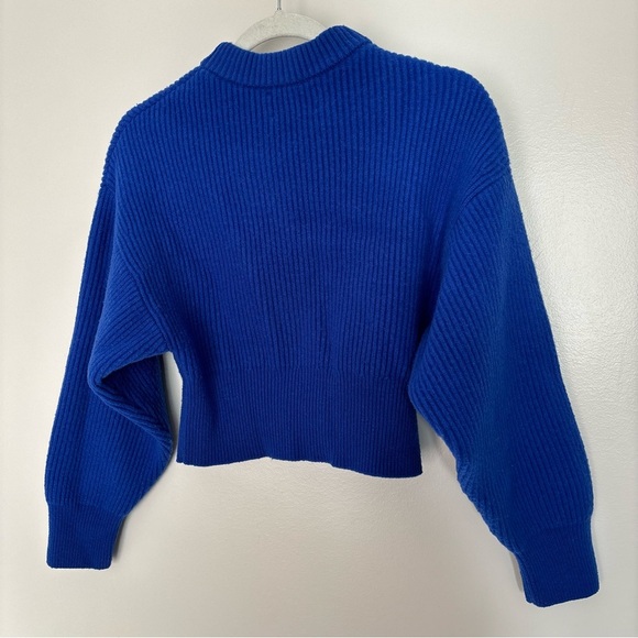 Cordova Megève Sweater Blue 100% Extra Fine Merino Wool Blue Ribbed Size XS - Picture 7 of 12
